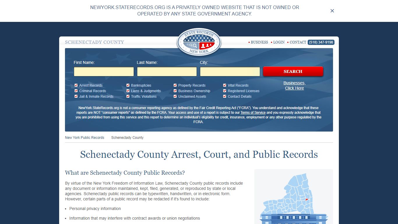 Schenectady County Arrest, Court, and Public Records