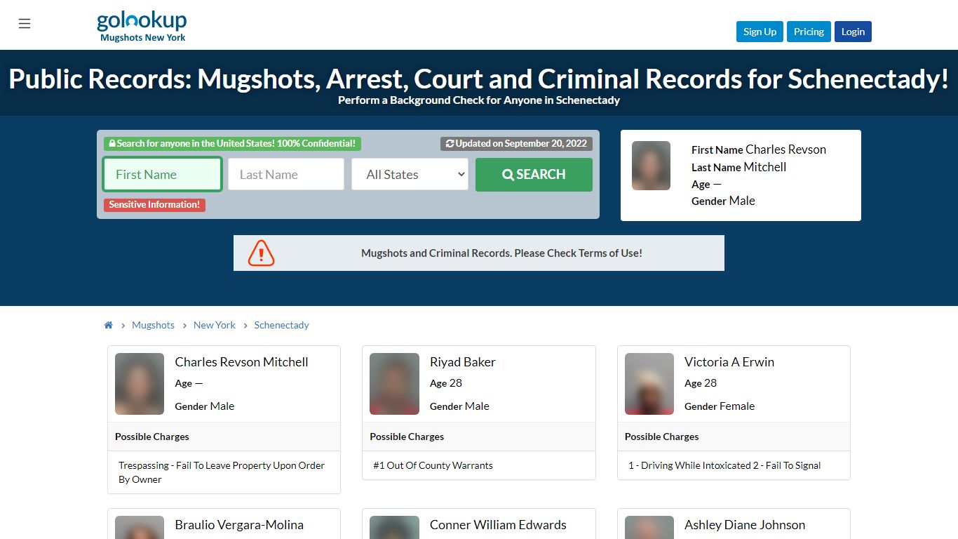 Mugshots Schenectady, Arrest Records Schenectady - GoLookUp